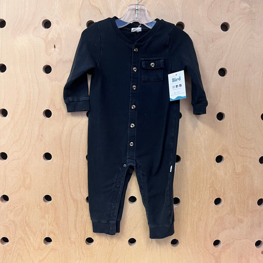 Black Button Romper