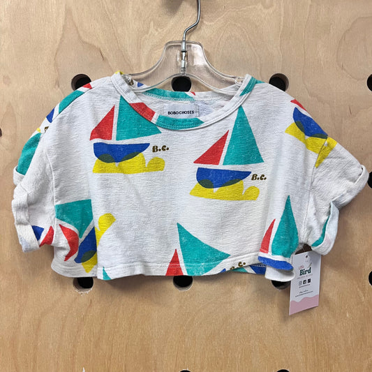 White Terry Sailboat Crop Top