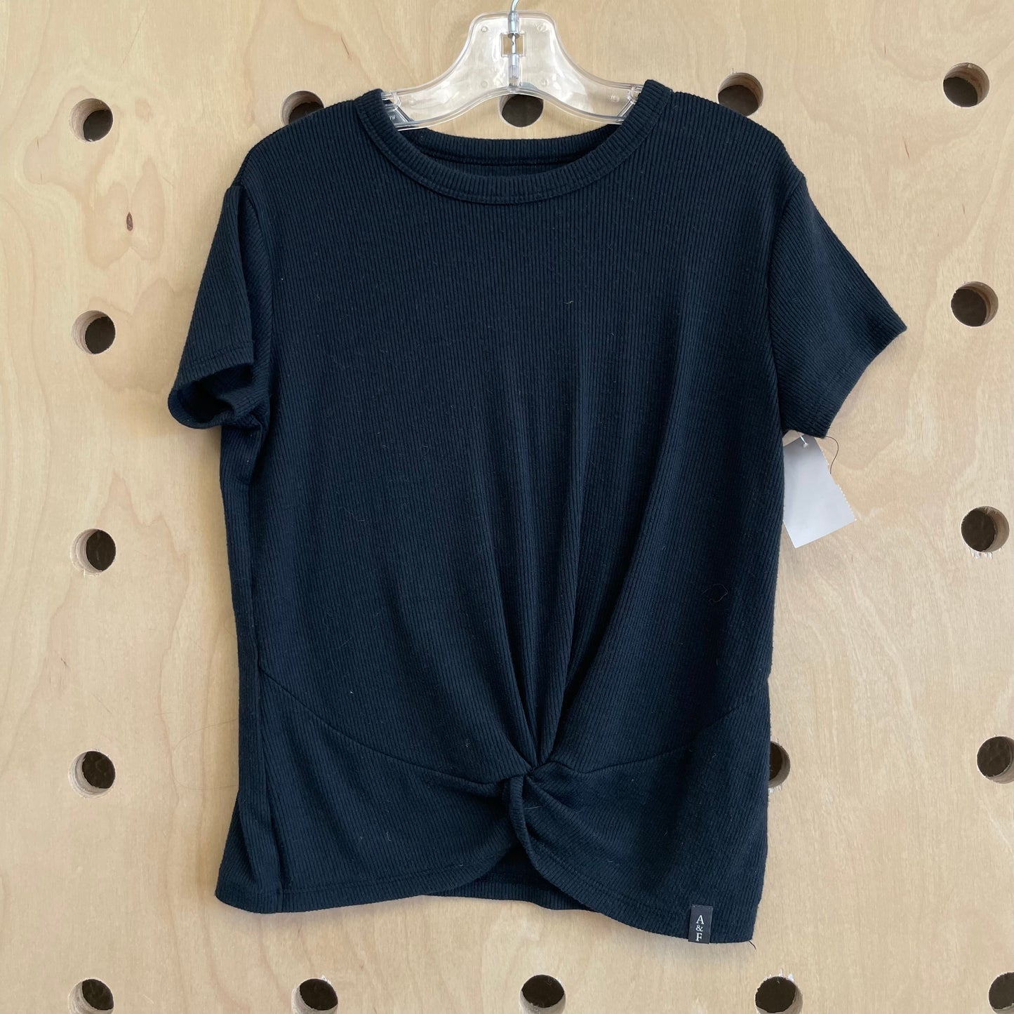 Black Ribbed Twist Tee