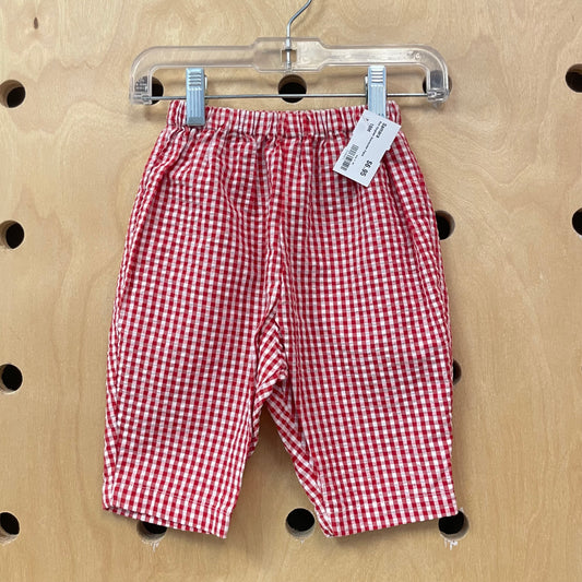 Red Gingham Seersucker Pants