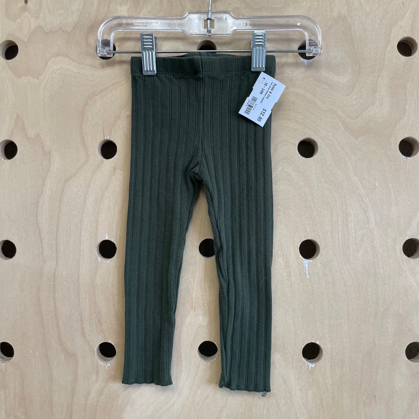 Fern Green Ribbed Leggings