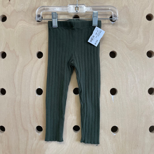 Fern Green Ribbed Leggings