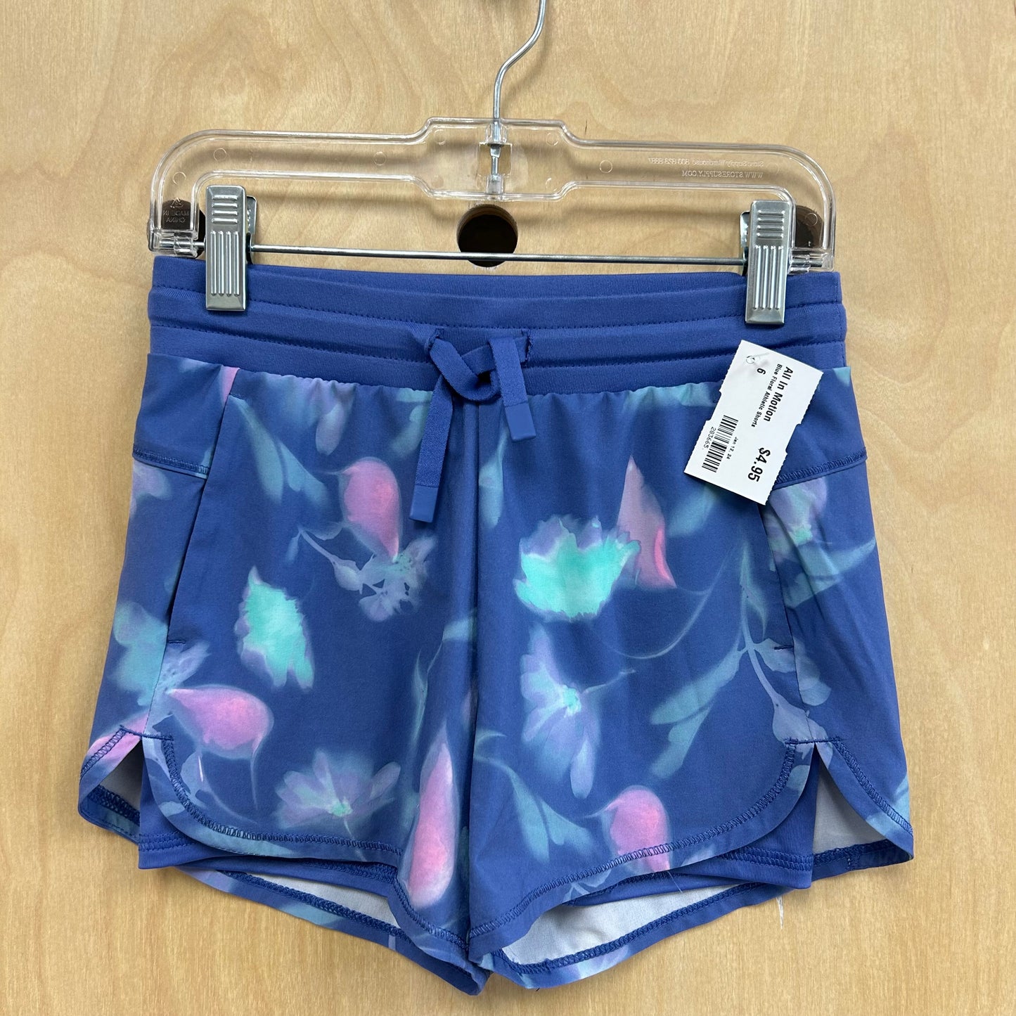 Blue Floral Athletic Shorts