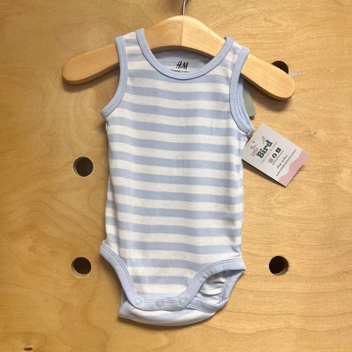 Organic Blue/White Striped Bodysuit NEW!!