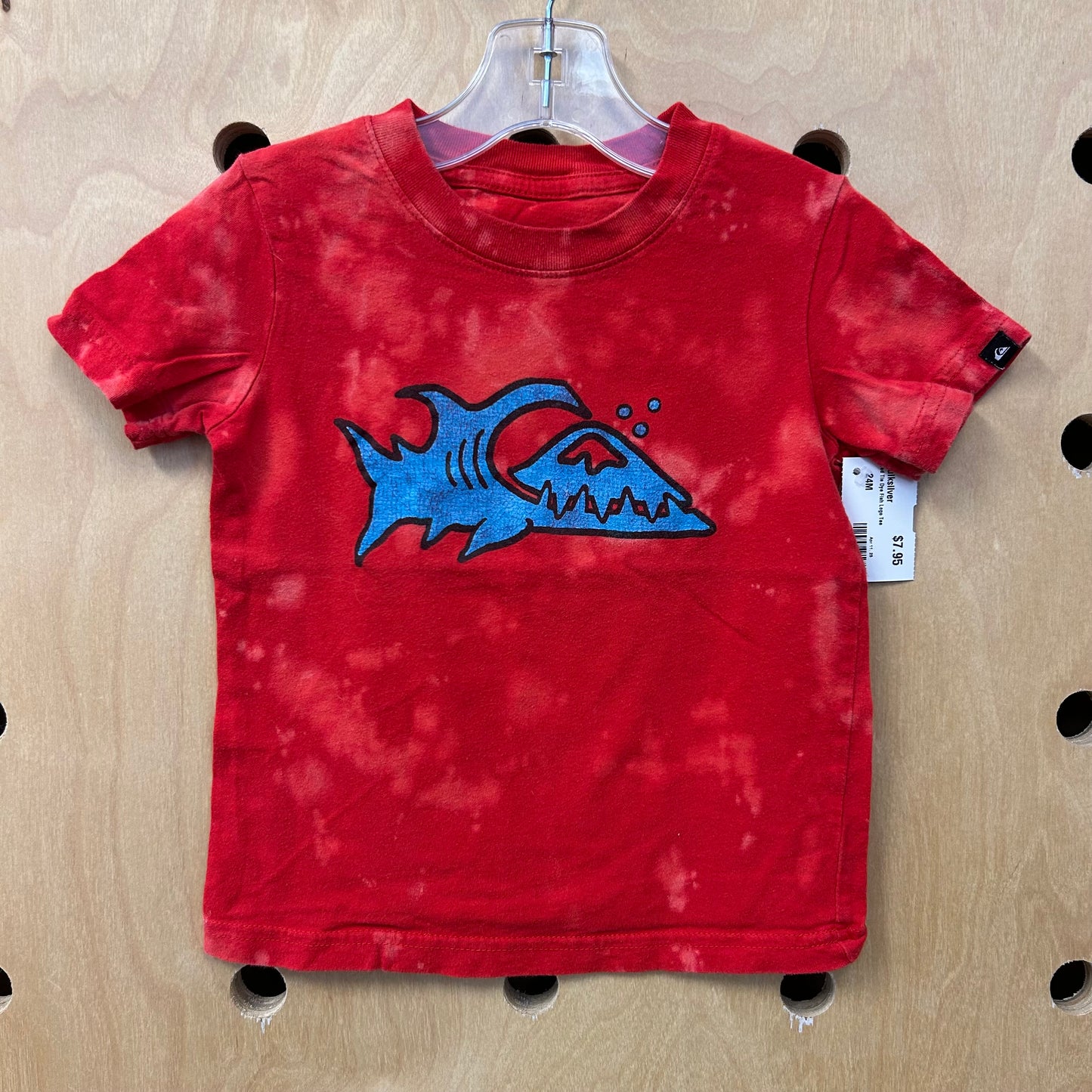 Red Tie Dye Fish Logo Tee