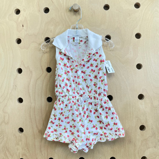 White Strawberry Romper