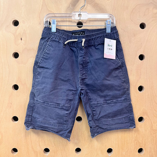 Navy Raw Hem Drawstring Shorts