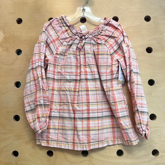 Peach Plaid Long Sleeve