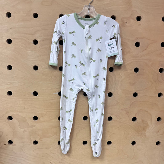 Bamboo White/Green Bugs Footies
