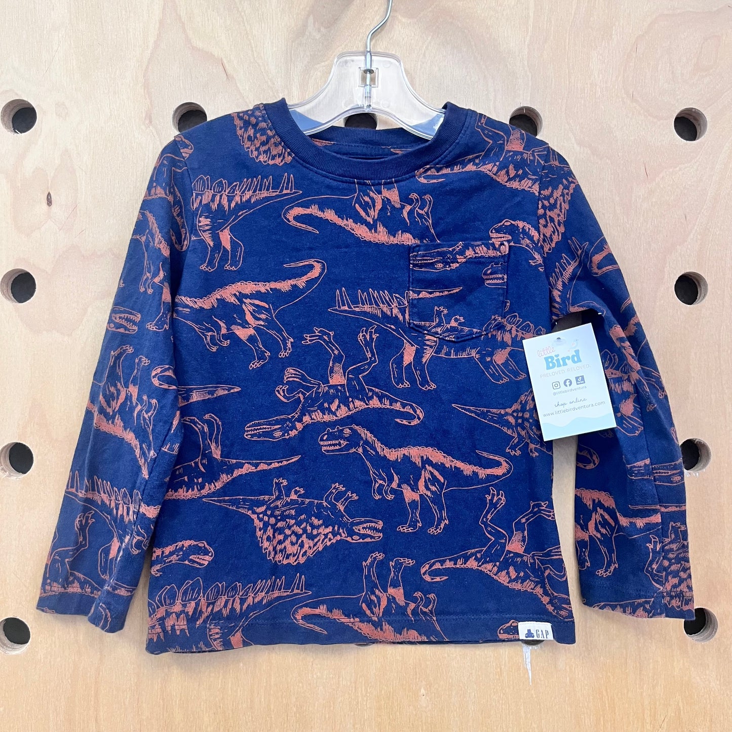Navy/Orange Cotton Dino LS