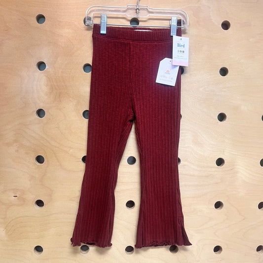 Maroon Ribbed Flare Leggings NEW!