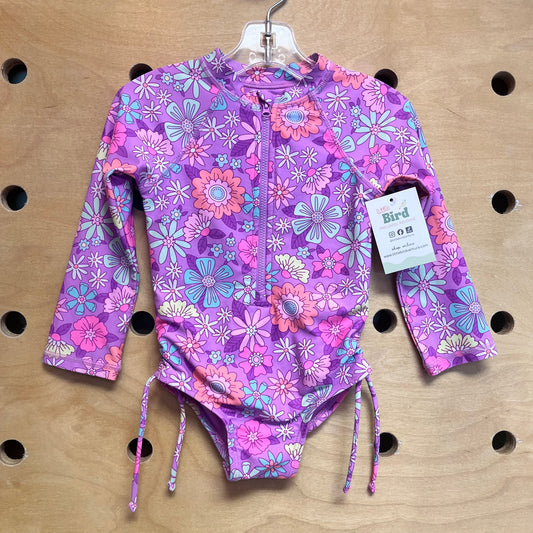 Purple Floral Swimsuit
