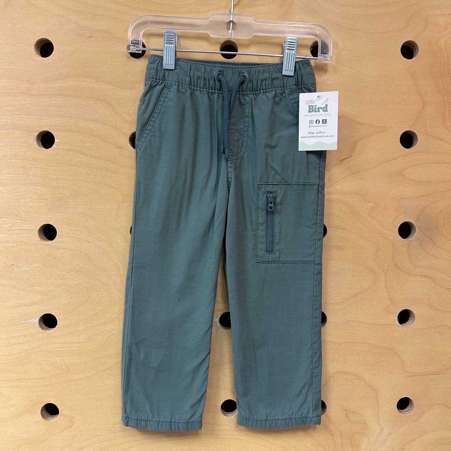 Green Drawstring Lined Pants