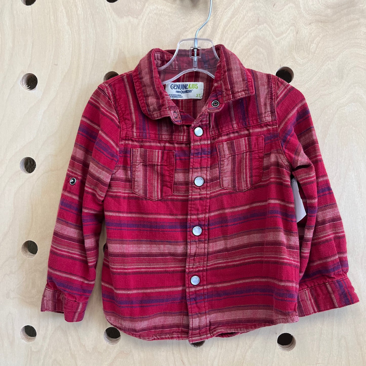 Red Striped Snap Long Sleeve
