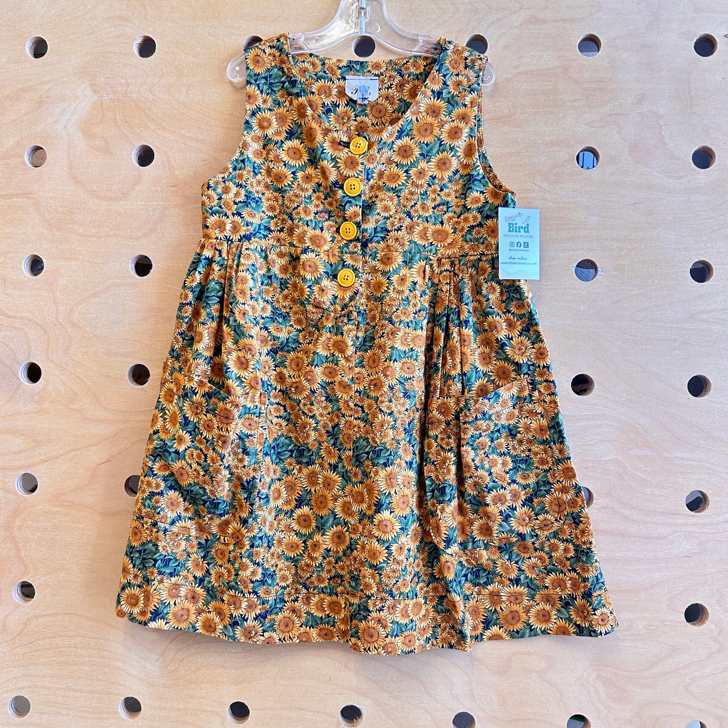 Green/Yellow Sunflowers Dress