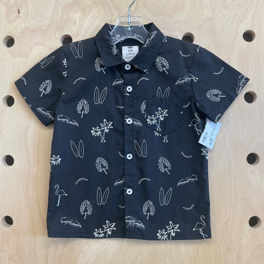 B+W Tropical Print Button Up