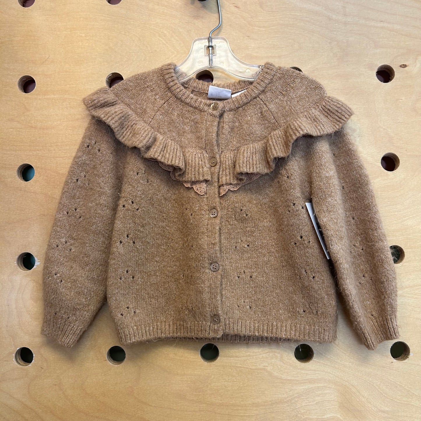 Brown Ruffle Cardigan