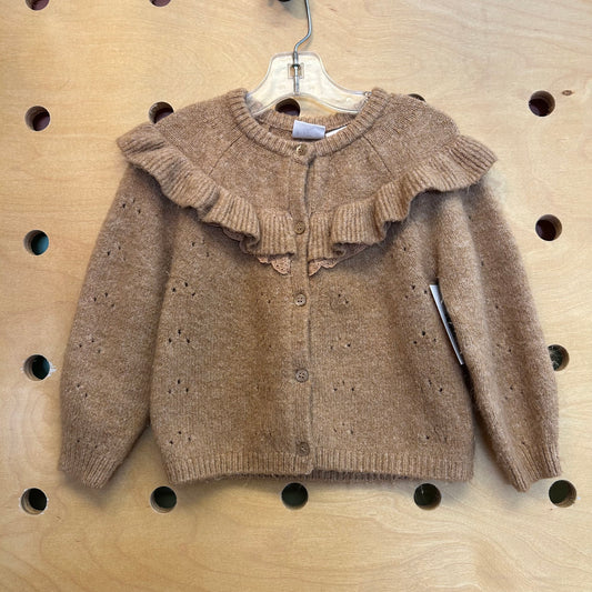Brown Ruffle Cardigan
