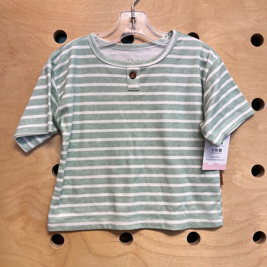 Green/White Striped Tee