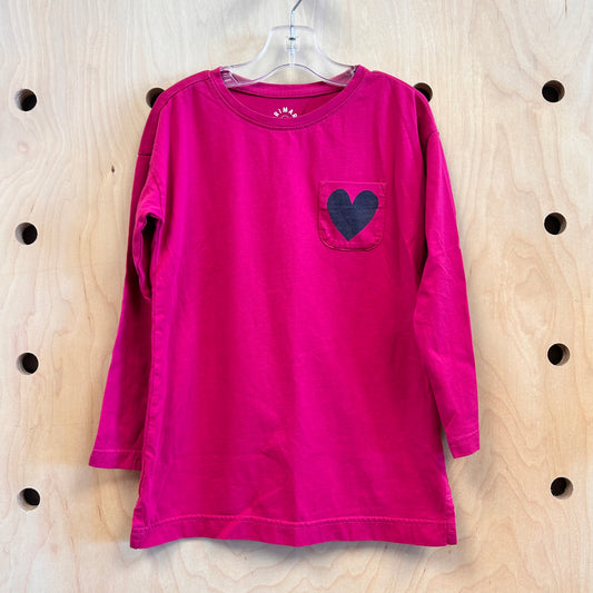 Pink/Black Heart Cotton LS