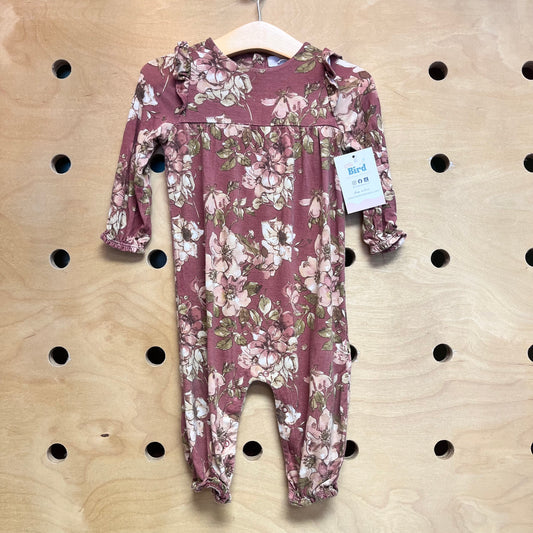 Plum/Green Floral Bamboo Romper