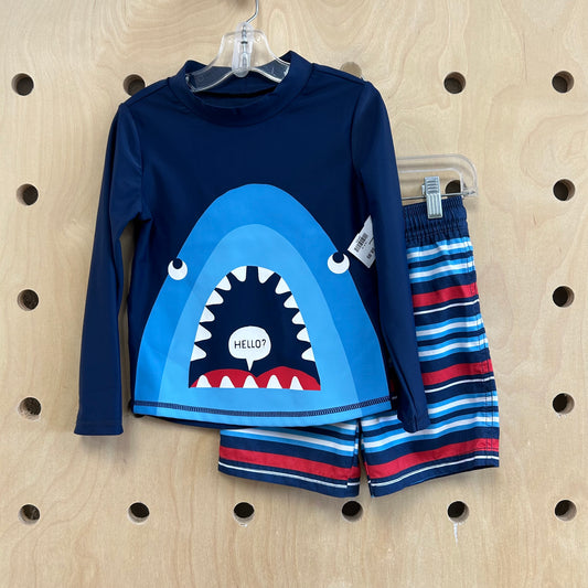 Blue & Red Shark 2pc. Swimsuit