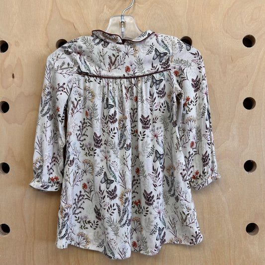Cream Floral Dress