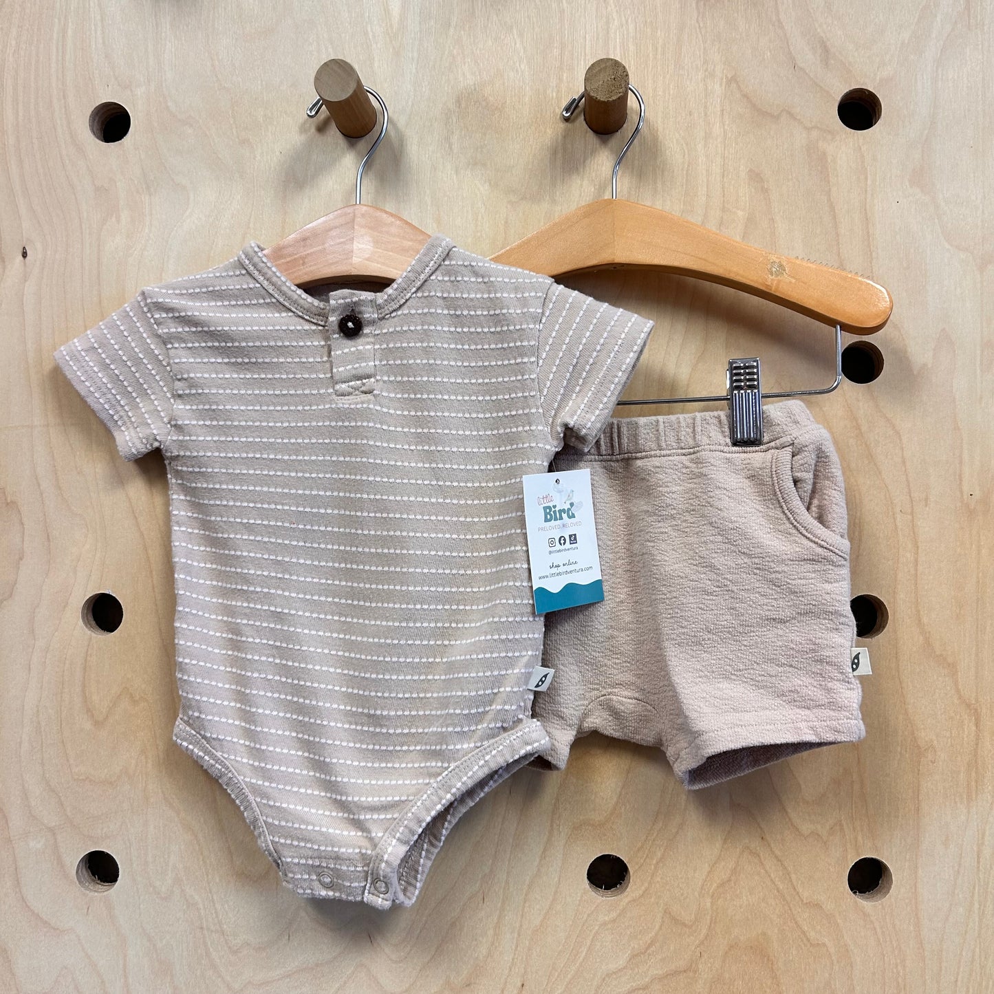 Organic Tan/Striped Outfit