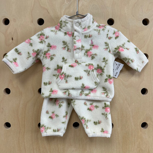Cream+Floral Fleece Outfit