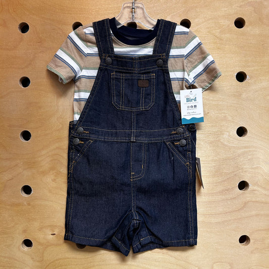 Tan Striped Tee/Shortalls Set NEW!