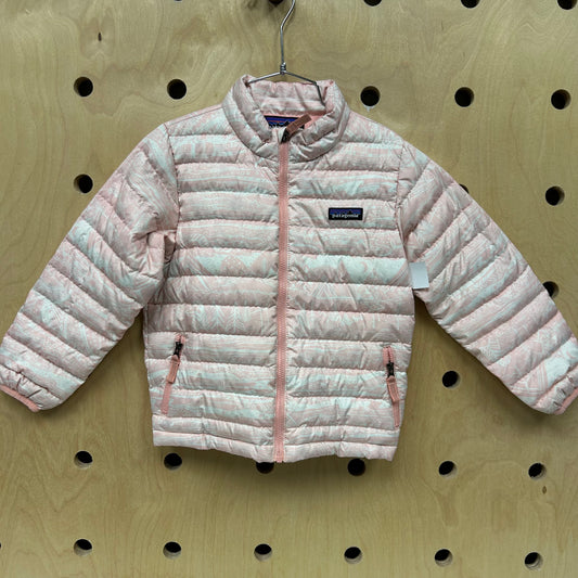 Baby Down Sweater Pink & White