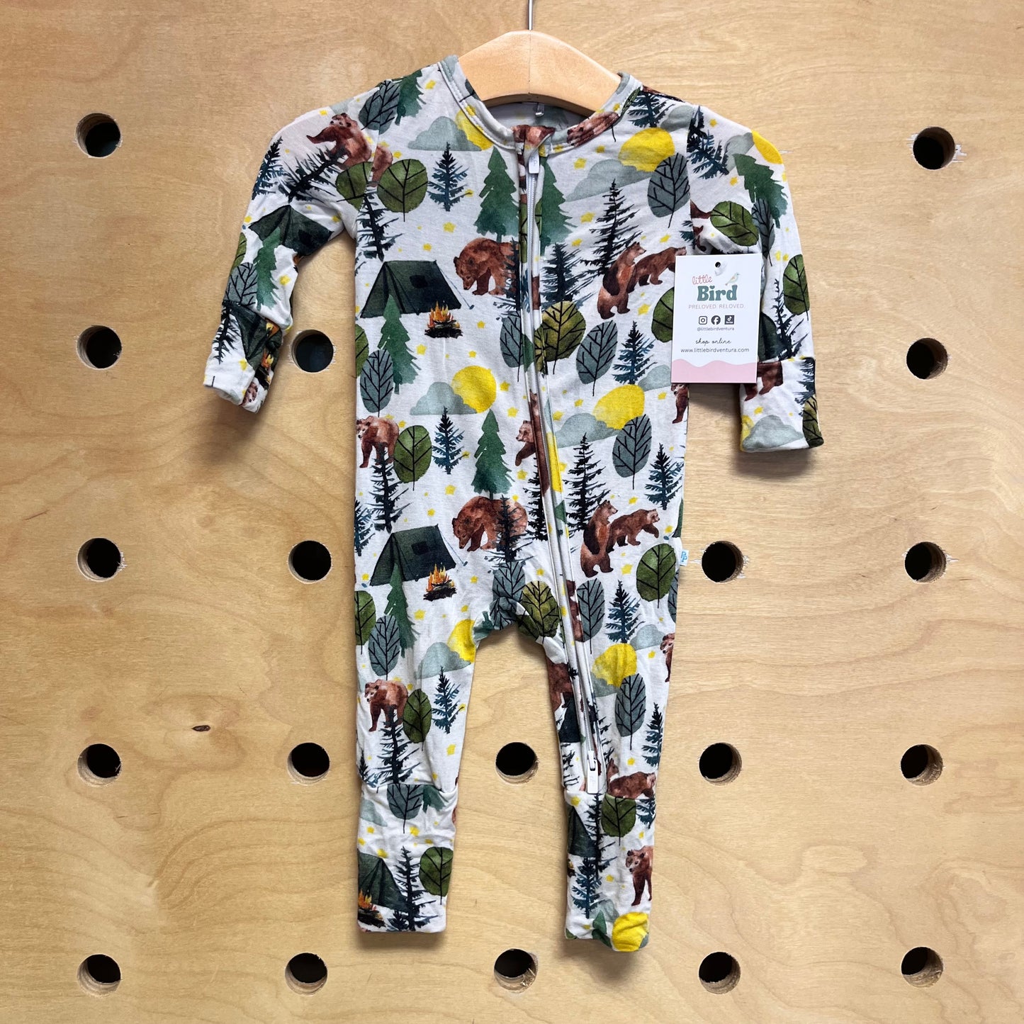 White Forest Bear Bamboo Zippy