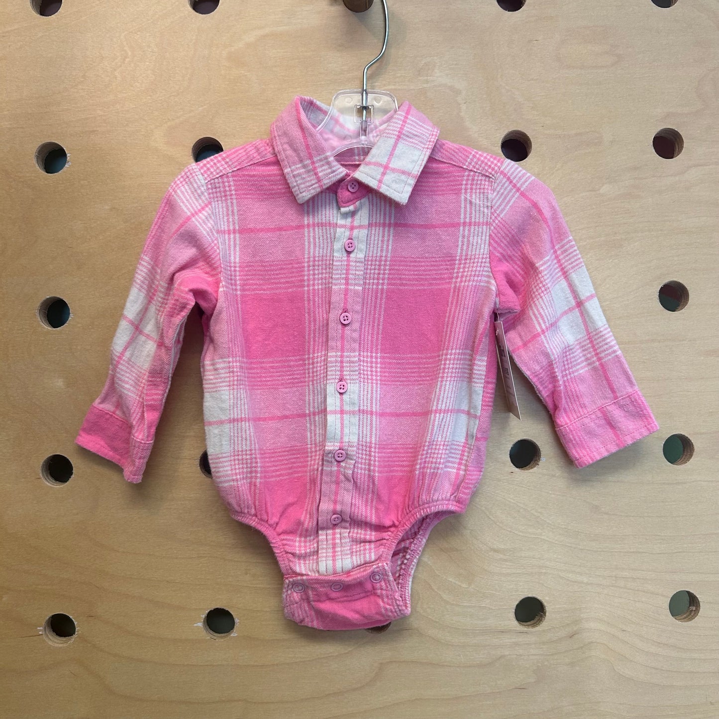 Pink Plaid Flannel Bodysuit