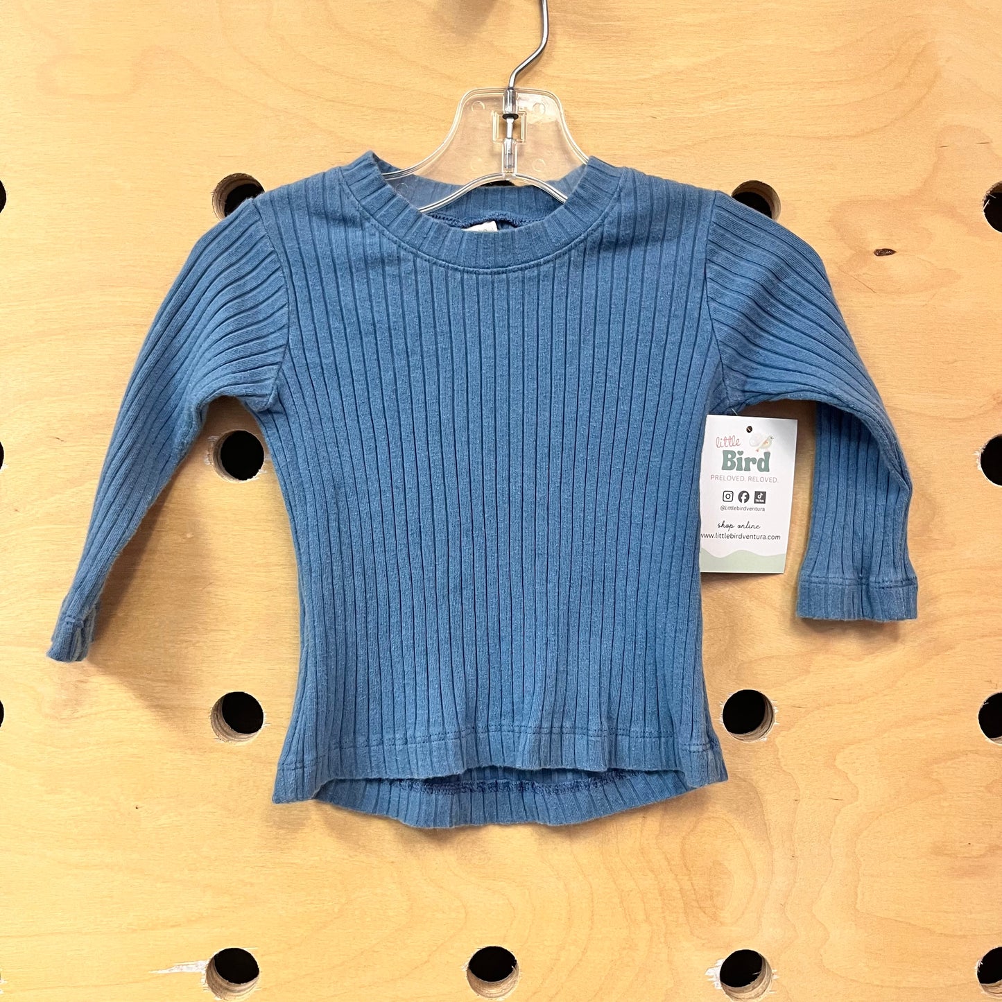 Organic Blue Ribbed Tee