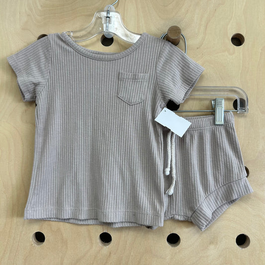 Beige Ribbed Lounge Outfit