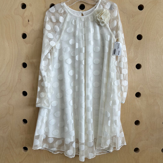 Cream Tulle Overlay Dress