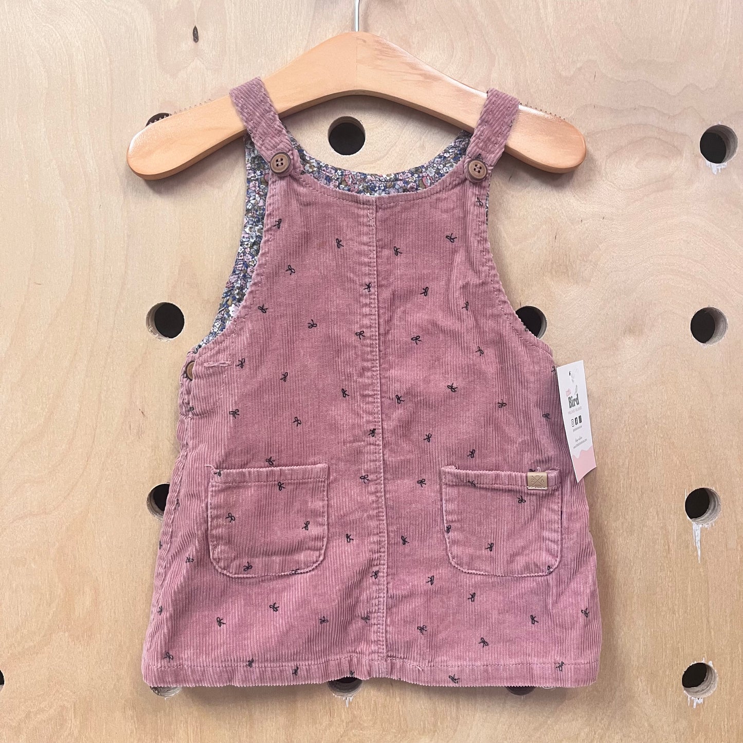 Pink + Black Bows Cord Jumper