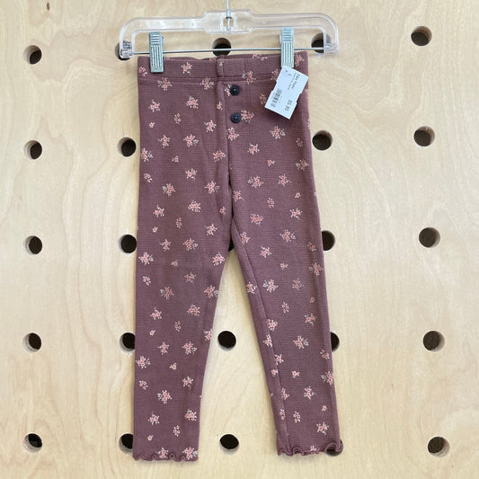 Brown Floral Leggings