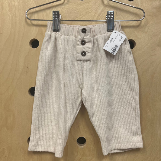 Cream Ribbed Pants