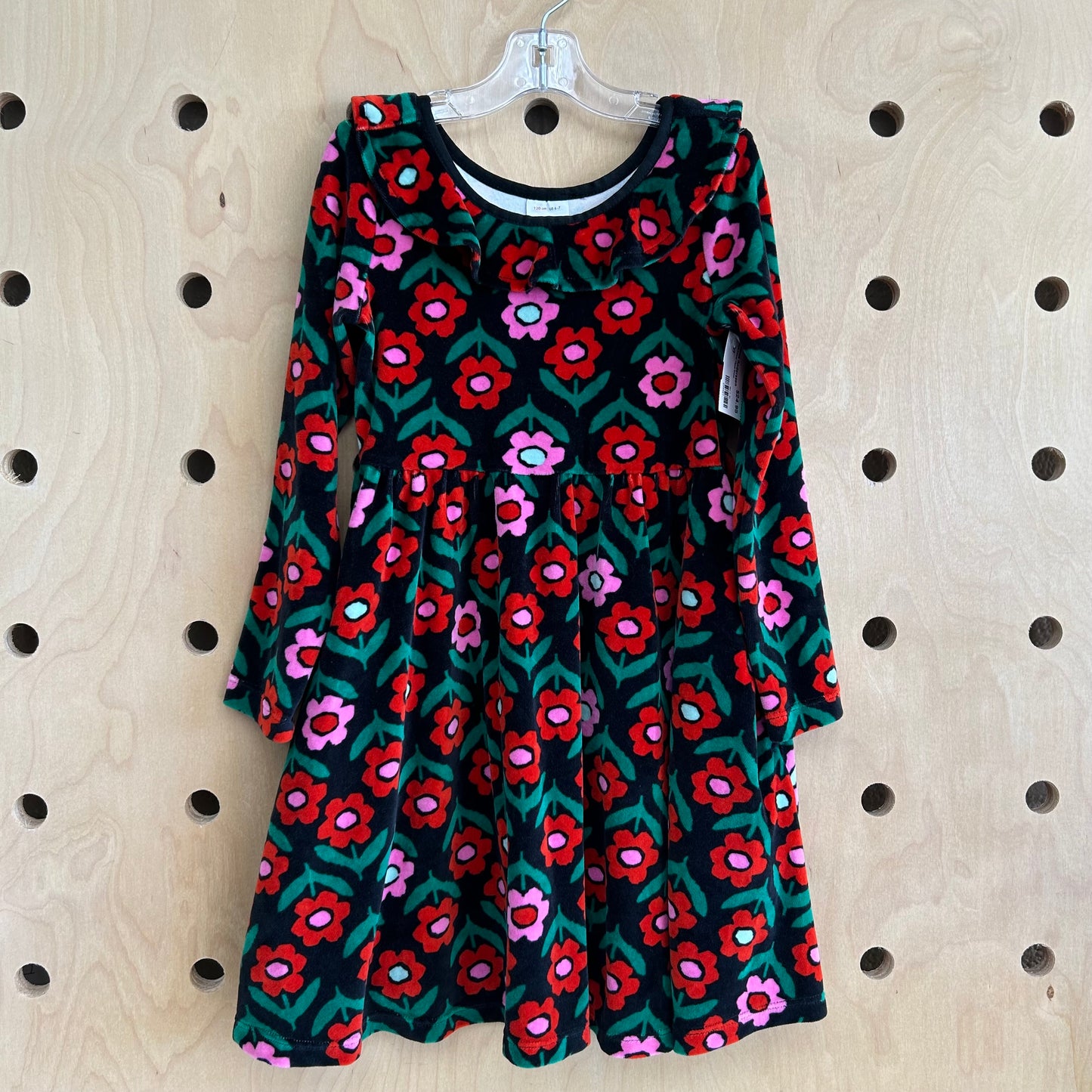 Black Velour Floral Dress