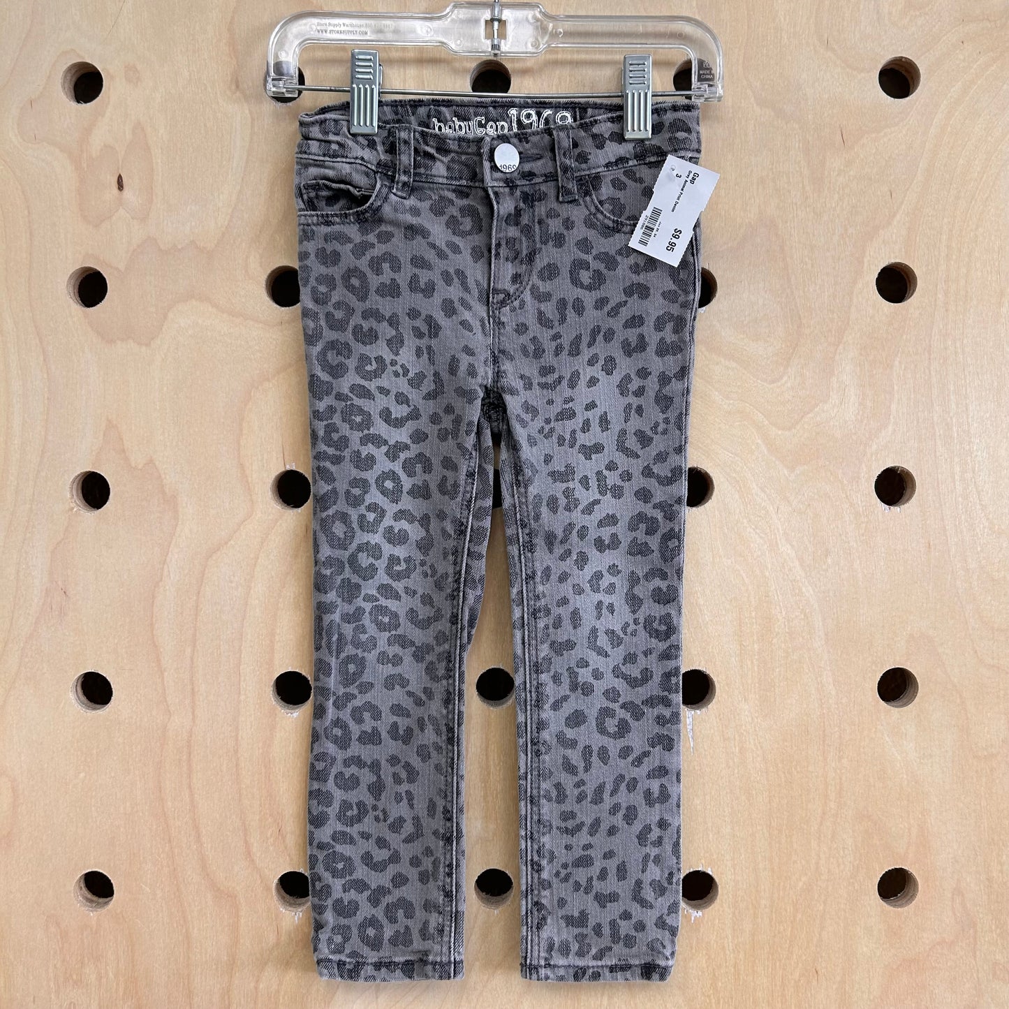 Grey Animal Print Denim