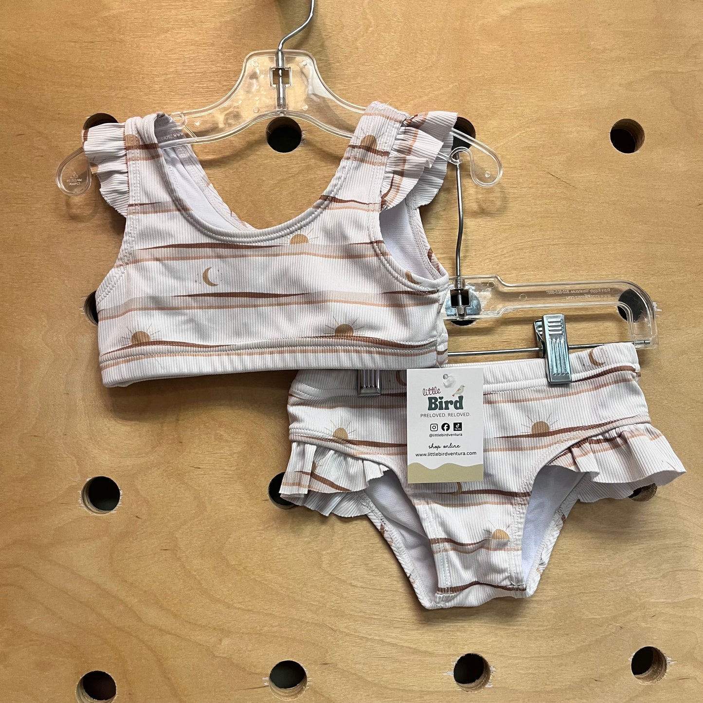 White/Tan Sun & Moon Swimsuit
