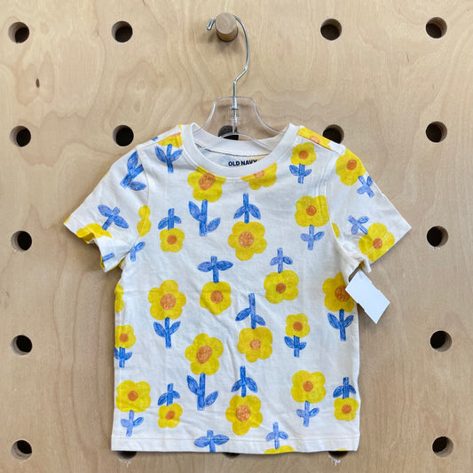Yellow + Blue Floral Tee NEW!