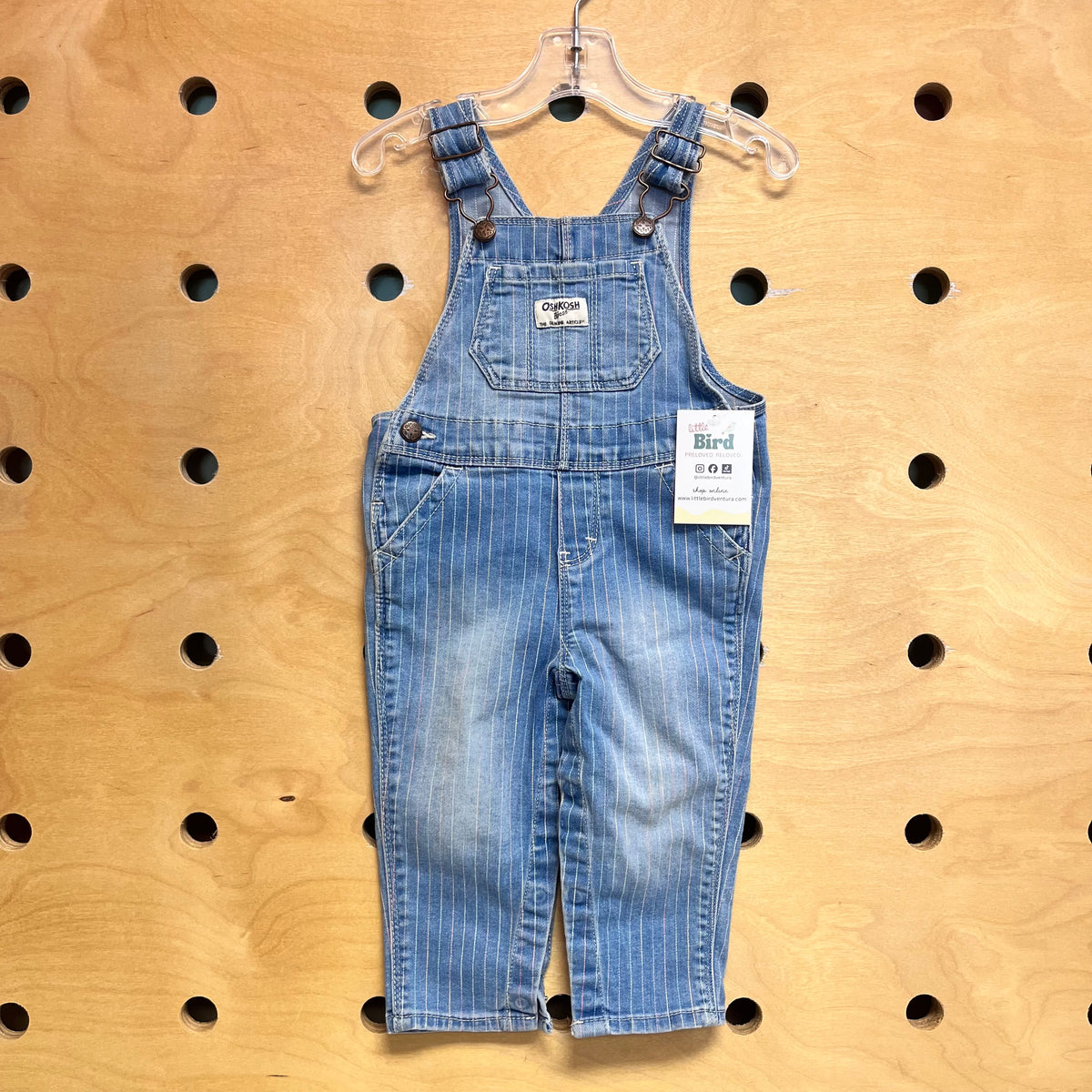 Striped Denim Overalls