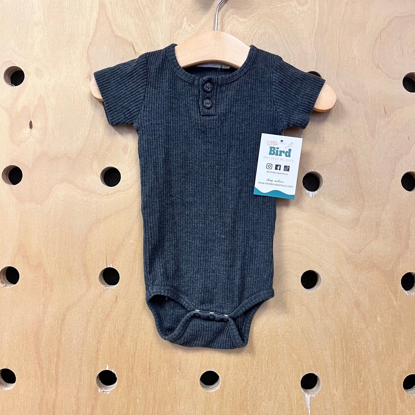 Grey Ribbed Bodysuit