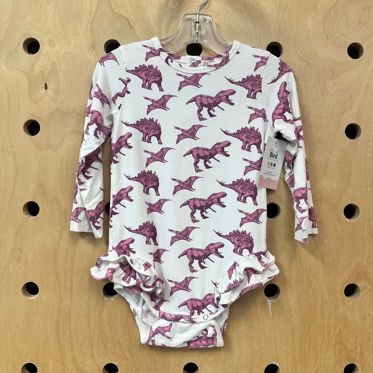 White/Pink Dinos Bamboo Romper