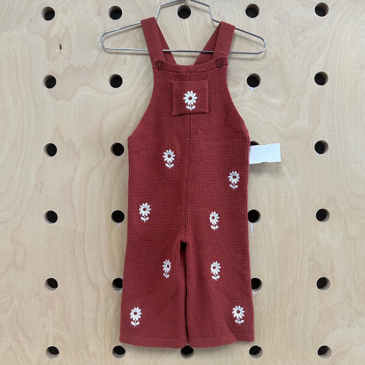Rust Waffle Embroidered Jumper