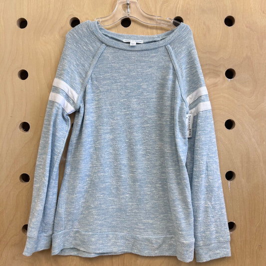 Soft Heathered Blue Ringer Pullover