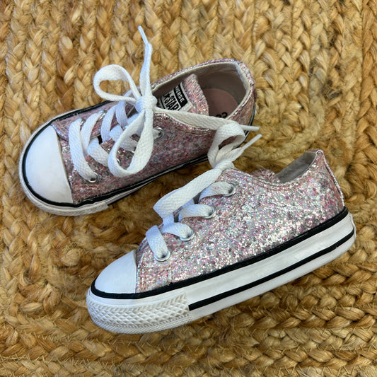 Pink Glitter Chucks
