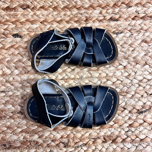 Black Leather Fisherman Sandals